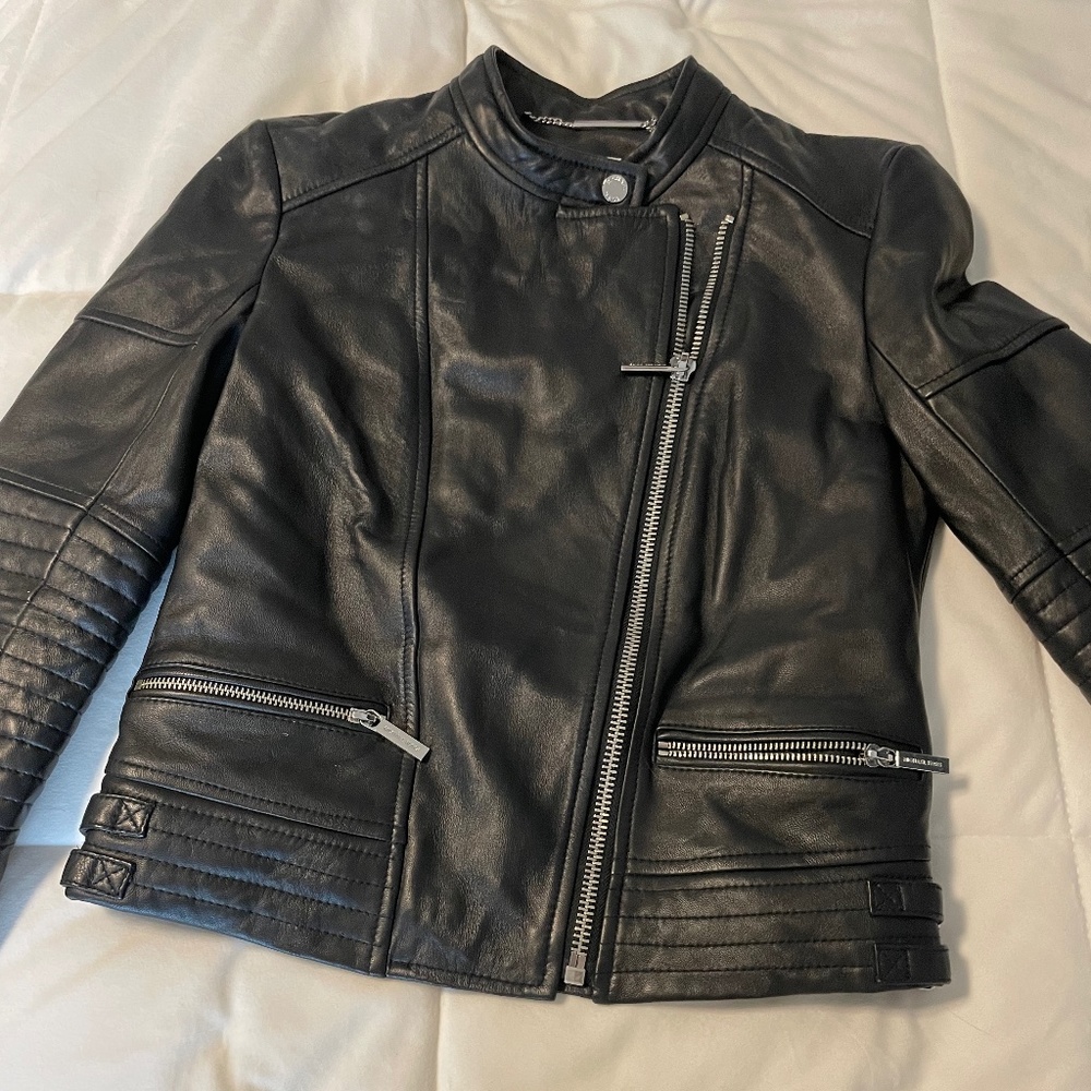 Black leather jacket